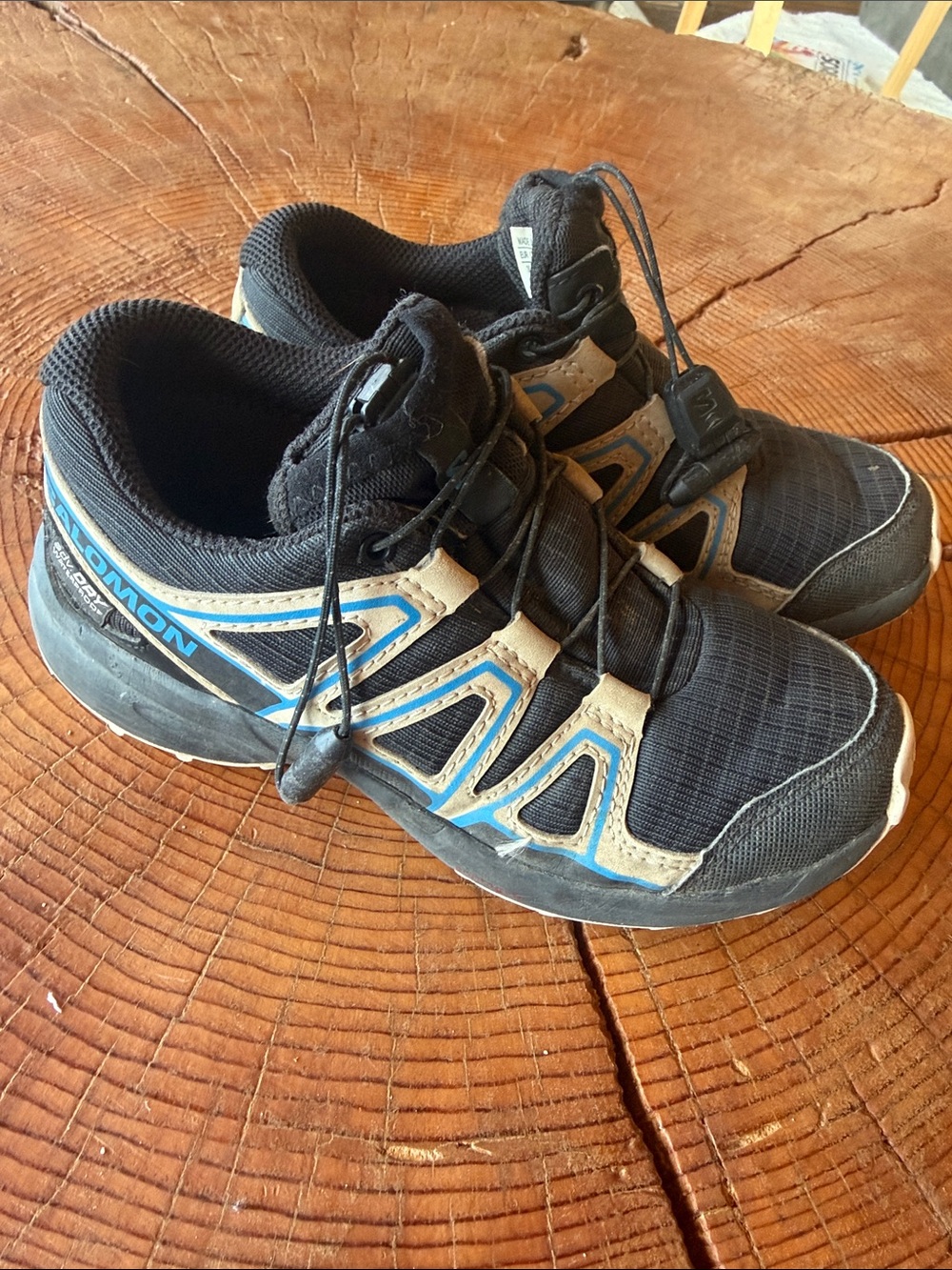 Salomon Kids Black & Blue Trail Sneakers